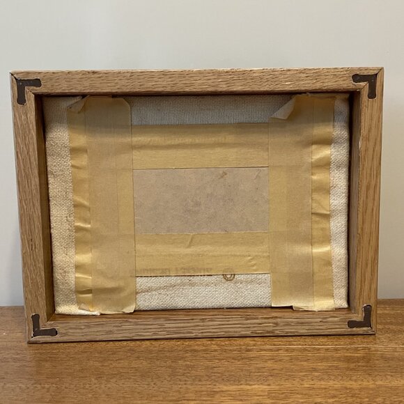 Vtg Jiffy Crewel Embroidery Stitchery Koala Bear 5x7 Oak Framed Picture Decor - Picture 7 of 9